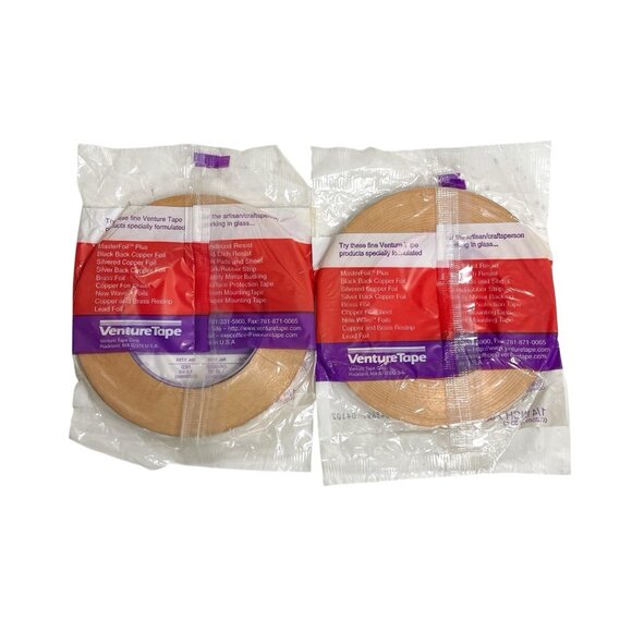 Lot of 2 Venture Tape Master Foil Plus Stained Glass Art 1/4 Inch x 36 Yards - Picture 3 of 4